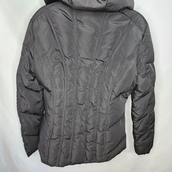 Calvin Klein Women's Black Down Puffer Zipper Front Jacket Size M Hooded - Picture 9 of 16